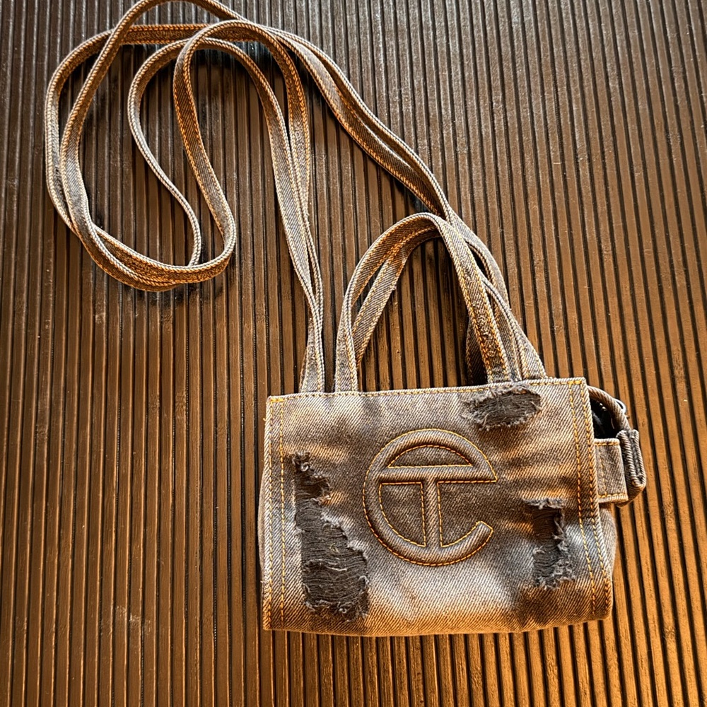 Telfar Distressed Brown Crossbody Bag